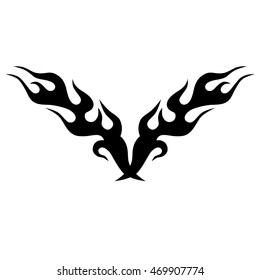 Tattoo tribal lower back vector. Simple logo. Individual designer isolated element for decorating the body of women and girls waist, back and stomach and other body parts. Abstract illustration.