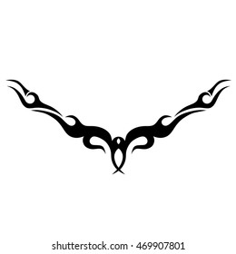 Tattoo tribal lower back vector. Simple logo. Individual designer isolated element for decorating the body of women and girls waist, back and stomach and other body parts. Abstract illustration.