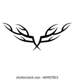 Tattoo tribal lower back vector. Simple logo. Individual designer isolated element for decorating the body of women and girls waist, back and stomach and other body parts. Abstract illustration.