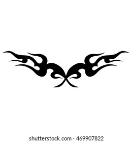 Tattoo tribal lower back vector. Simple logo. Individual designer isolated element for decorating the body of women and girls waist, back and stomach and other body parts. Abstract illustration.
