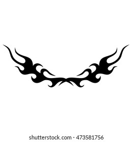 Tattoo tribal lower back vector. Simple logo. Individual designer isolated element for decorating the body of women and girls waist, back and stomach and other body parts. Abstract illustration.