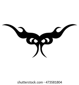 Tattoo tribal lower back vector. Simple logo. Individual designer isolated element for decorating the body of women and girls waist, back and stomach and other body parts. Abstract illustration.