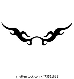 Tattoo tribal lower back vector. Simple logo. Individual designer isolated element for decorating the body of women and girls waist, back and stomach and other body parts. Abstract illustration.