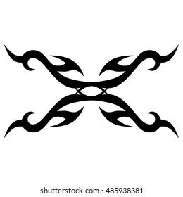 Tattoo tribal lower back vector. Simple logo. Individual designer isolated element for decorating the body of women and girls waist, back and stomach and other body parts. Abstract illustration.