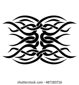 Tattoo tribal lower back vector. Simple logo. Individual designer isolated element for decorating the body of women and girls waist, back and stomach and other body parts. Abstract illustration.