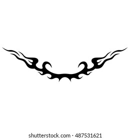 Tattoo tribal lower back vector. Simple logo. Individual designer isolated element for decorating the body of women and girls waist, back and stomach and other body parts. Abstract illustration.