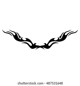 Tattoo tribal lower back vector. Simple logo. Individual designer isolated element for decorating the body of women and girls waist, back and stomach and other body parts. Abstract illustration.
