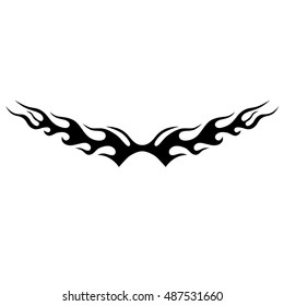 Tattoo tribal lower back vector. Simple logo. Individual designer isolated element for decorating the body of women and girls waist, back and stomach and other body parts. Abstract illustration.