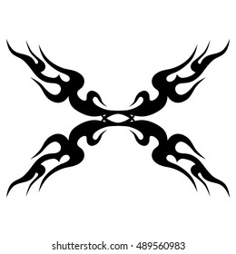 Tattoo tribal lower back vector. Simple logo. Individual designer isolated element for decorating the body of women and girls waist, back and stomach and other body parts. Abstract illustration.