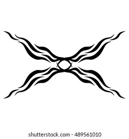 Tattoo tribal lower back vector. Simple logo. Individual designer isolated element for decorating the body of women and girls waist, back and stomach and other body parts. Abstract illustration.