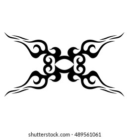 Tattoo tribal lower back vector. Simple logo. Individual designer isolated element for decorating the body of women and girls waist, back and stomach and other body parts. Abstract illustration.