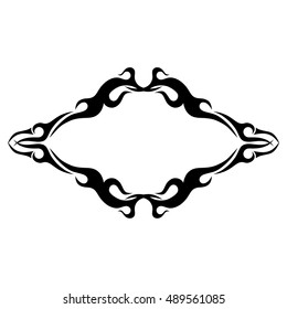 Tattoo tribal lower back vector. Simple logo. Individual designer isolated element for decorating the body of women and girls waist, back and stomach and other body parts. Abstract illustration.