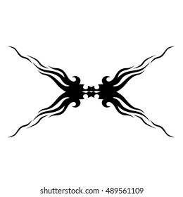 Tattoo tribal lower back vector. Simple logo. Individual designer isolated element for decorating the body of women and girls waist, back and stomach and other body parts. Abstract illustration.
