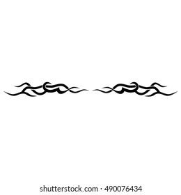 Tattoo tribal lower back vector. Simple logo. Individual designer isolated element for decorating the body of women and girls waist, back and stomach and other body parts. Abstract illustration.