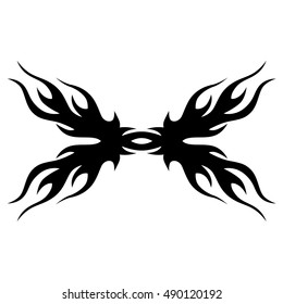 Tattoo tribal lower back vector. Simple logo. Individual designer isolated element for decorating the body of women and girls waist, back and stomach and other body parts. Abstract illustration.