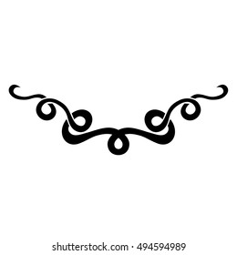Tattoo tribal lower back vector. Simple logo. Individual designer isolated element for decorating the body of women and girls waist, back and stomach and other body parts. Abstract illustration.