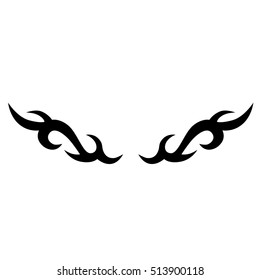Tattoo tribal lower back vector. Individual designer insulated element for decorating the body of women and girls waist, back and belly and other body parts. Abstract illustration.