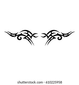 Tattoo tribal lower back vector. Individual designer insulated element for decorating the body of women and girls waist, back and belly and other body parts. Abstract illustration.