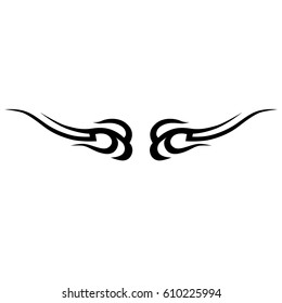 Tattoo tribal lower back vector. Individual designer insulated element for decorating the body of women and girls waist, back and belly and other body parts. Abstract illustration.