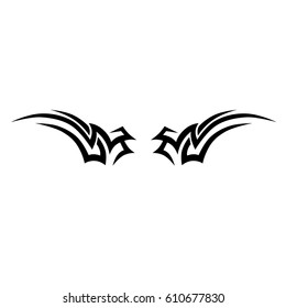 Tattoo tribal lower back vector. Individual designer insulated element for decorating the body of women and girls waist, back and belly and other body parts. Abstract illustration.
