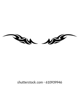 Tattoo tribal lower back vector. Individual designer insulated element for decorating the body of women and girls waist, back and belly and other body parts. Abstract illustration.