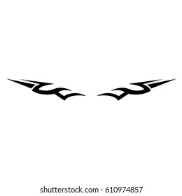 Tattoo tribal lower back vector. Individual designer insulated element for decorating the body of women and girls waist, back and belly and other body parts. Abstract illustration.