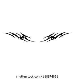 Tattoo tribal lower back vector. Individual designer insulated element for decorating the body of women and girls waist, back and belly and other body parts. Abstract illustration.