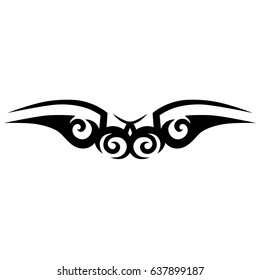 Tattoo tribal lower back vector. Individual designer insulated element for decorating the body of women and girls waist, back and belly and other body parts. Abstract illustration.