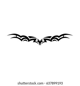 Tattoo tribal lower back vector. Individual designer insulated element for decorating the body of women and girls waist, back and belly and other body parts. Abstract illustration.