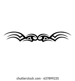 Tattoo tribal lower back vector. Individual designer insulated element for decorating the body of women and girls waist, back and belly and other body parts. Abstract illustration.