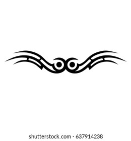 Tattoo tribal lower back vector. Individual designer insulated element for decorating the body of women and girls waist, back and belly and other body parts. Abstract illustration.