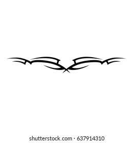 Tattoo tribal lower back vector. Individual designer insulated element for decorating the body of women and girls waist, back and belly and other body parts. Abstract illustration.