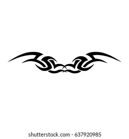 Tattoo tribal lower back vector. Individual designer insulated element for decorating the body of women and girls waist, back and belly and other body parts. Abstract illustration.
