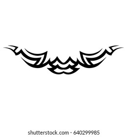 Tattoo tribal lower back vector. Individual designer insulated element for decorating the body of women and girls waist, back and belly and other body parts. Abstract illustration.