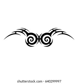 Tattoo tribal lower back vector. Individual designer insulated element for decorating the body of women and girls waist, back and belly and other body parts. Abstract illustration.
