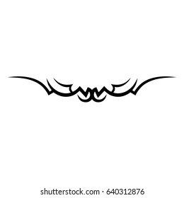 Tattoo tribal lower back vector. Individual designer insulated element for decorating the body of women and girls waist, back and belly and other body parts. Abstract illustration.