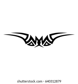 Tattoo tribal lower back vector. Individual designer insulated element for decorating the body of women and girls waist, back and belly and other body parts. Abstract illustration.
