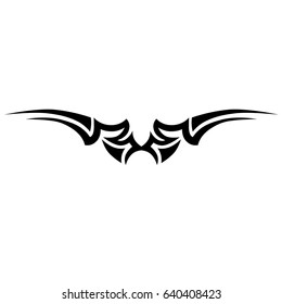 Tattoo tribal lower back vector. Individual designer insulated element for decorating the body of women and girls waist, back and belly and other body parts. Abstract illustration.