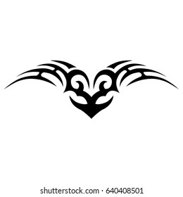 Tattoo tribal lower back vector. Individual designer insulated element for decorating the body of women and girls waist, back and belly and other body parts. Abstract illustration.