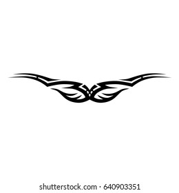 Tattoo tribal lower back vector. Individual designer insulated element for decorating the body of women and girls waist, back and belly and other body parts. Abstract illustration.
