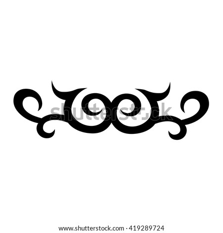 Tattoo tribal lower back vector design. Simple logo. Individual designer isolated element for decorating the body of women and girls waist, back and stomach and other body parts. Abstract illustration
