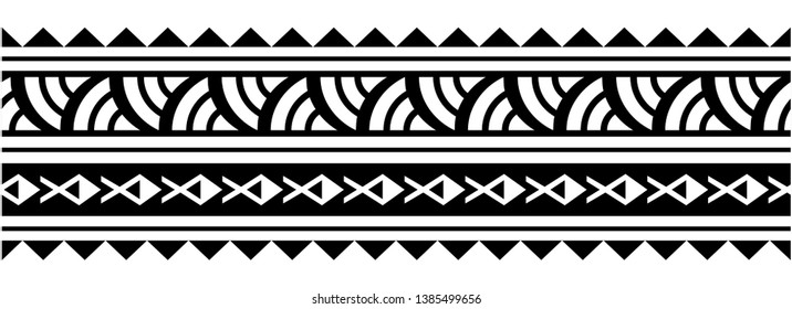 Tattoo Tribal Maori Wrist Pattern Border Stock Vector (Royalty Free ...