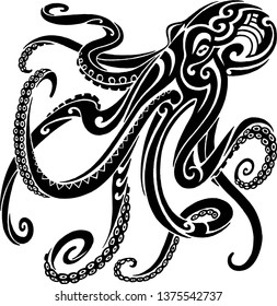 Tattoo Tribal Octopus Pattern Design