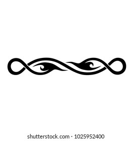 tattoo tribal pattern, infinity floral design, art deco element vector, vintage scroll design. 