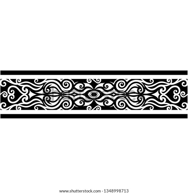 Tattoo Tribal Polynesian Wrist Pattern Border Stock Vector