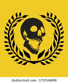 Tattoo tribal skull embroidery graphic design vector art