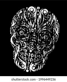 Tattoo tribal skull graphic design vector art