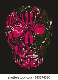 tattoo tribal skull graphic design vector art