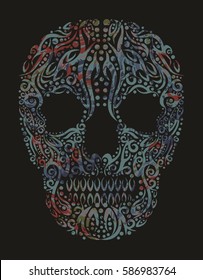 tattoo tribal skull graphic design vector art