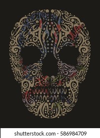 tattoo tribal skull graphic design vector art